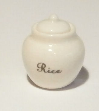 Ceramic Kitchen Storage Jar with Lid - Rice - Large