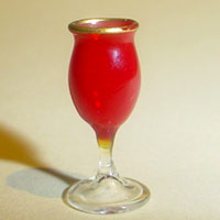 Red & Clear Stemmed gold rimmed Wine Glass