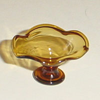 Amber Glass Pedestalled Bowl