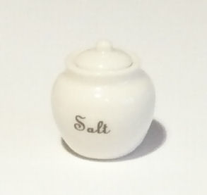 Ceramic Kitchen Storage Jar with Lid - Salt - Large