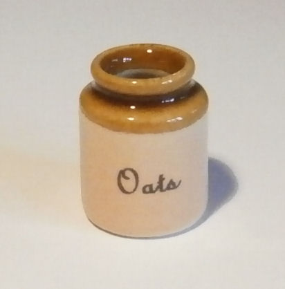 Oats Stoneware China Storage Jar