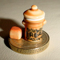 1/24th Scale China Bread Crock With Bread Brown